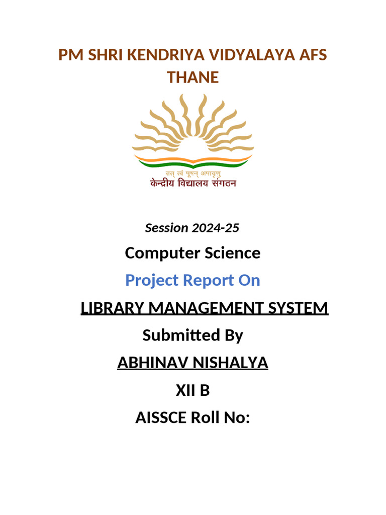 FRONT_PAGE COMPUTER SCIENCE ABHINAV | PDF