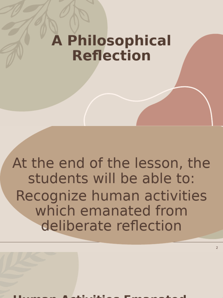 Importance of Philosophical Reflection | PDF | Idea | Thought