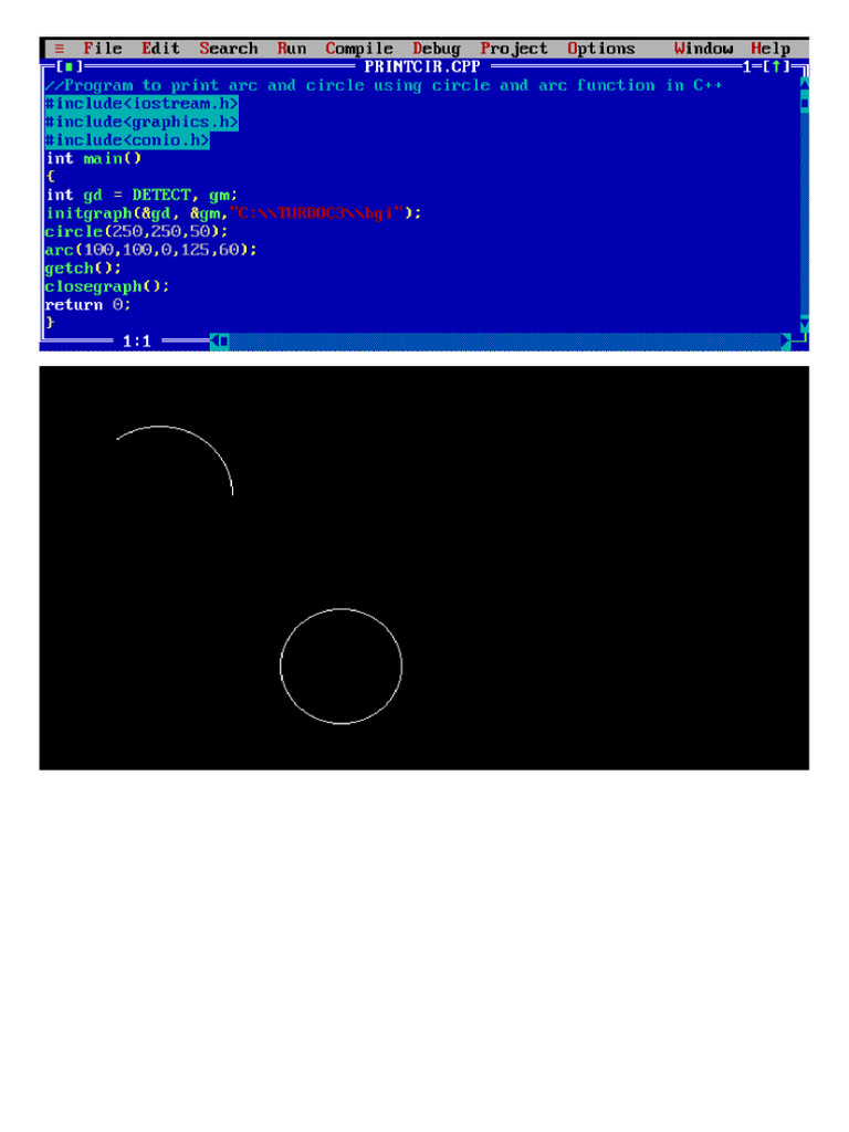 Circle and Arc Program | PDF