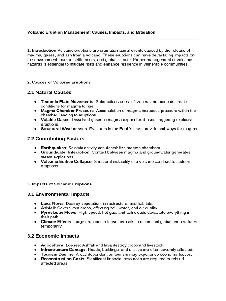 Volcanic Eruption Risk Management Strategies | PDF | Volcano | Types Of ...