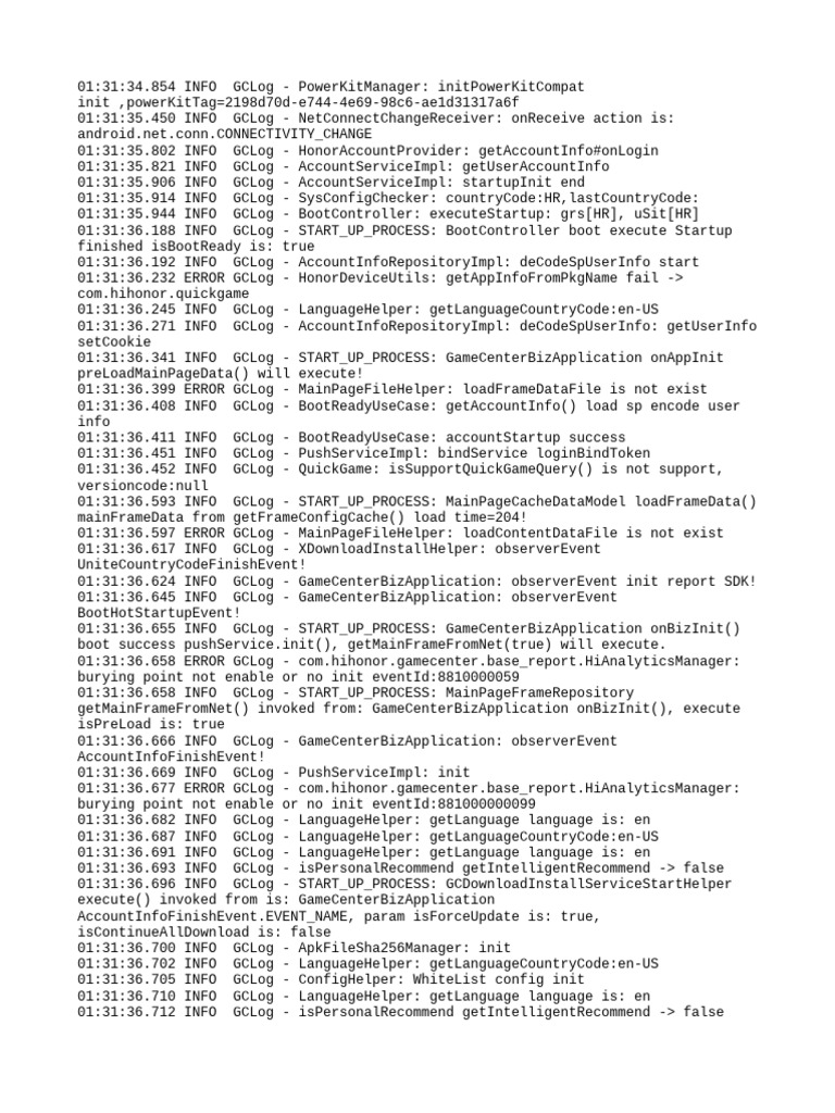GameCenter Initialization Log Analysis | PDF | Communications Protocols ...