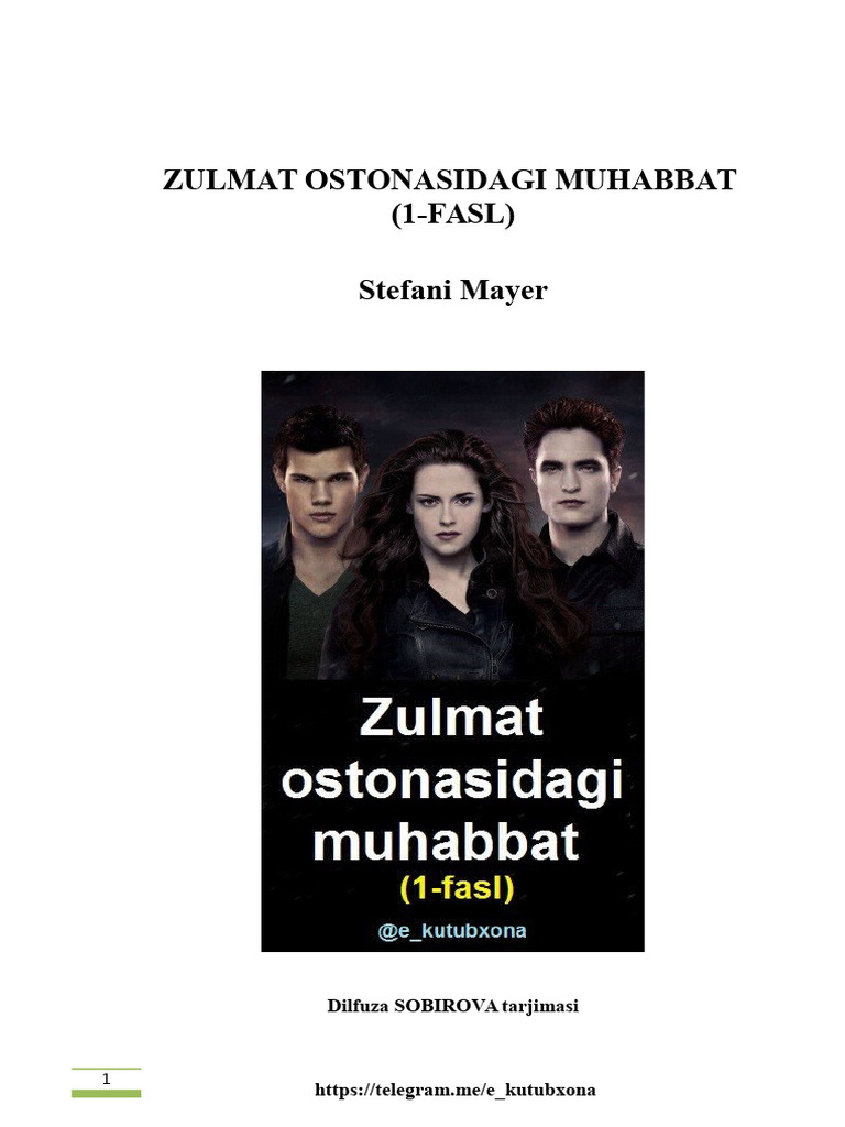 1 Zulmat Ostonasidagi Muhabbat | PDF