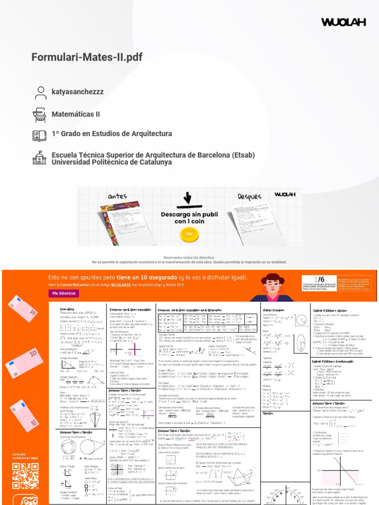 Wuolah Free Formulari Mates II | PDF