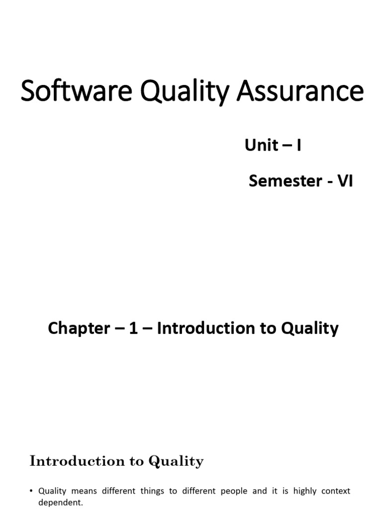 Understanding Software Quality Assurance | PDF | Sales | Usability