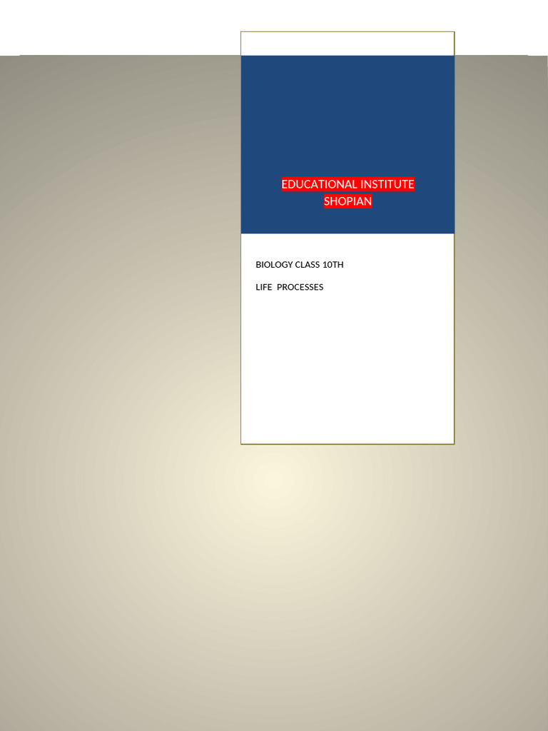 Biology Class 10: Life Processes Overview | PDF | Red Blood Cell | Blood