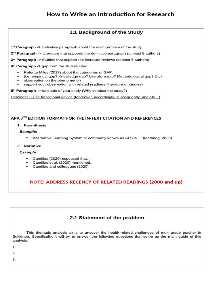 How To Write An Introduction For Research | PDF | Qualitative Research ...