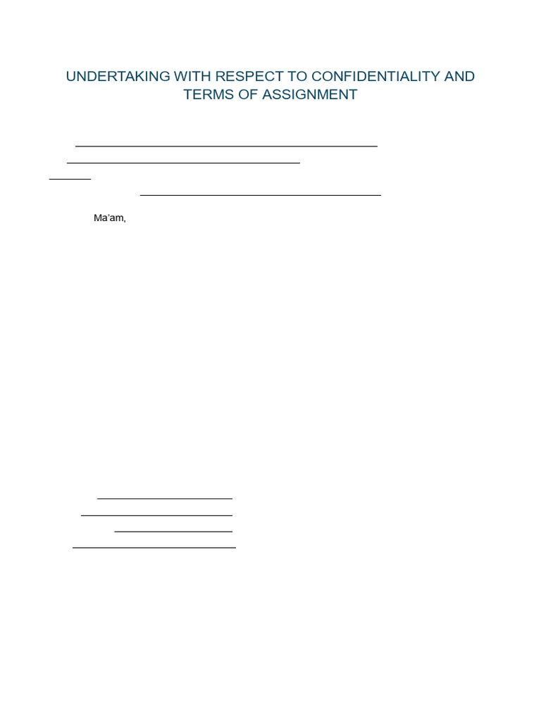 Undertaking | PDF