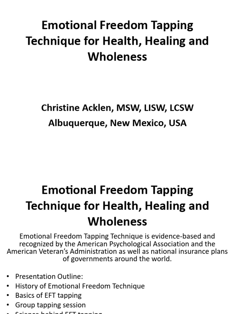 EFT Tapping for Health and Healing | PDF | Emotional Freedom Techniques ...