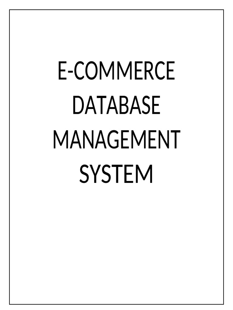 E COMMERCE | PDF | Databases | My Sql