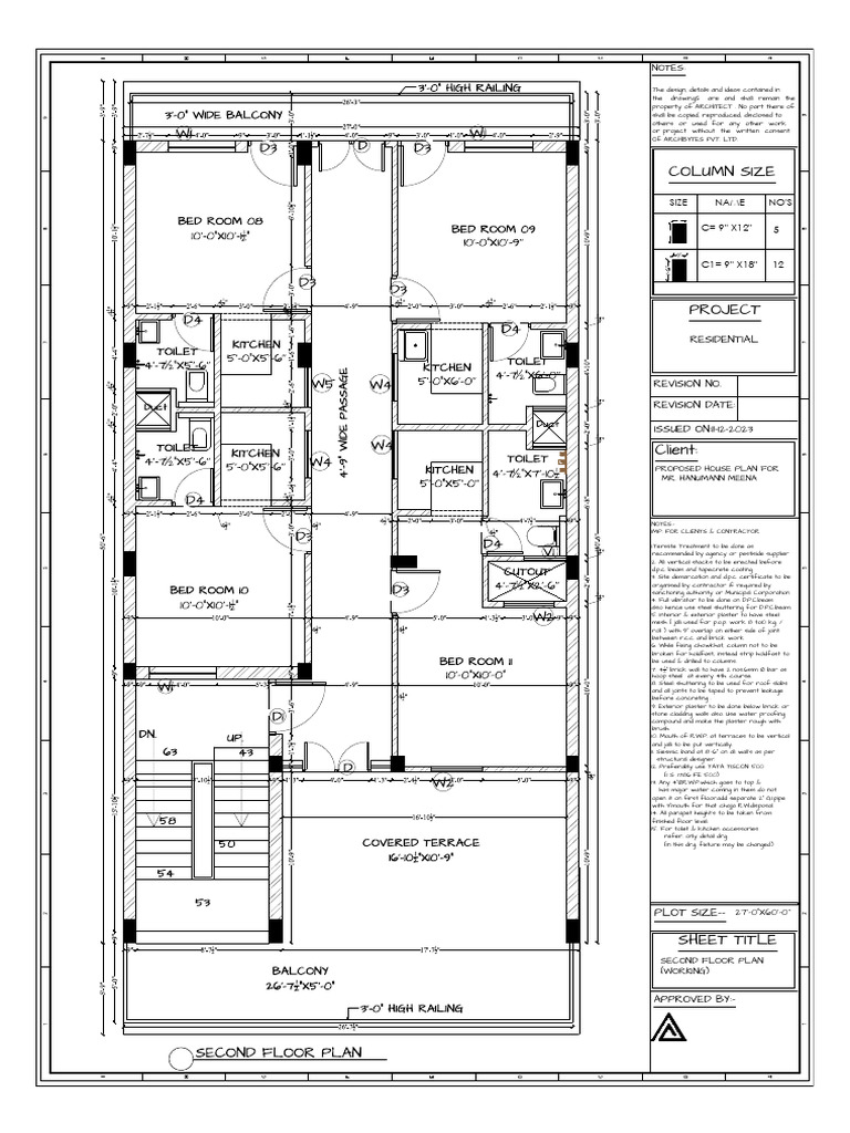 Residential Second Floor Plan Details | PDF | Building Technology ...