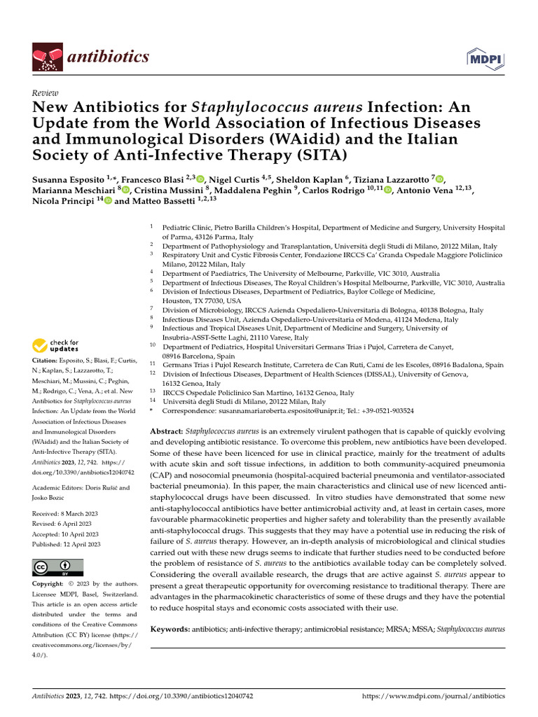 Antibiotics 12 00742 | PDF | Staphylococcus Aureus | Methicillin ...