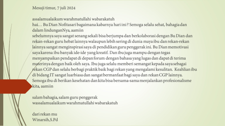 Surat Apresiasi Pdf
