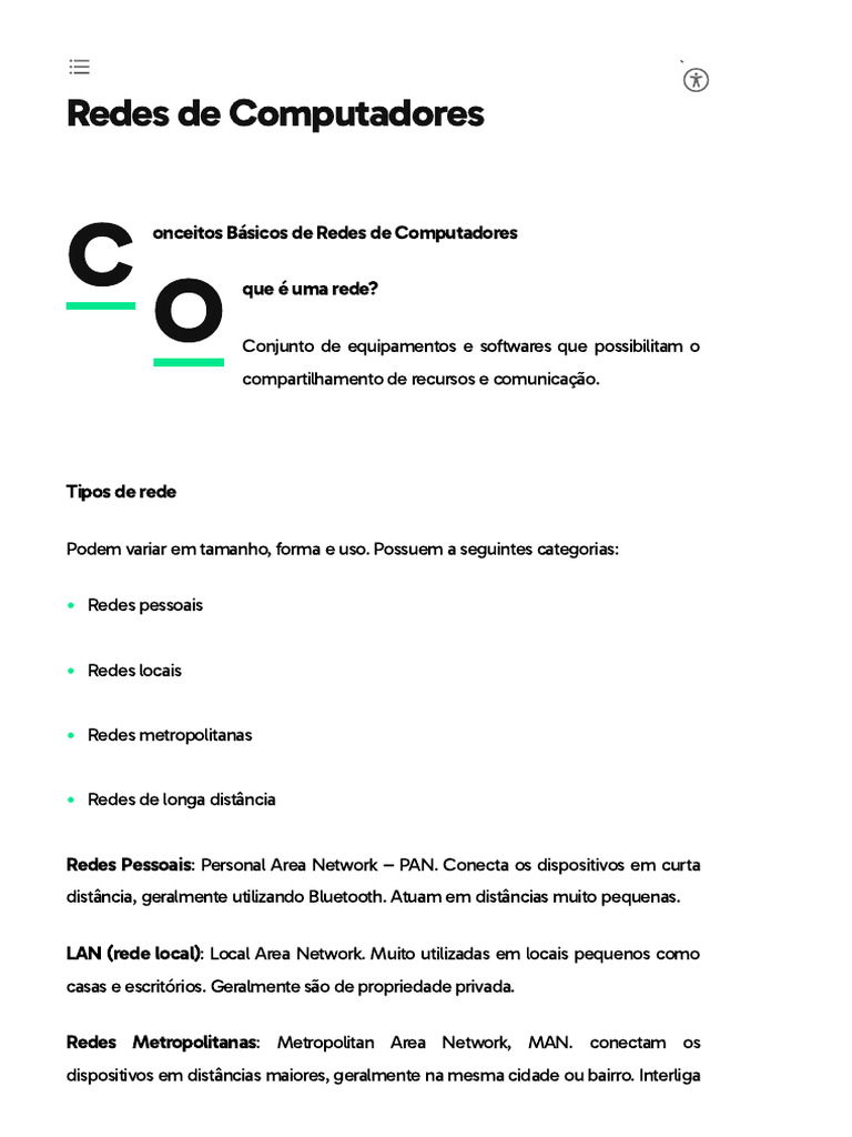 Conceitos e Tipos de Redes de Computadores | PDF | Rede de computadores ...