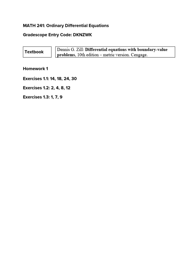 2025 Math 241 HW 1 | PDF