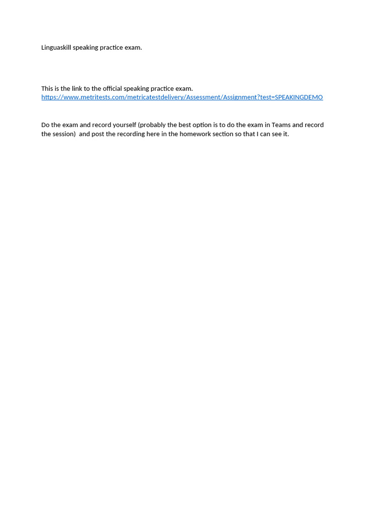 Linguaskill Speaking Practice Exam | PDF