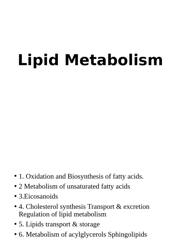 Lipid Metabolims BDS 2024-1 | PDF | Lipid | Fatty Acid
