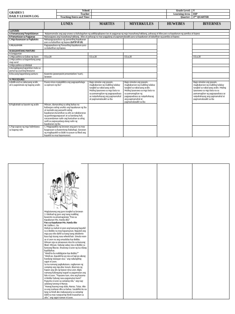 DLL - Esp 5 - Q2 - W6 | PDF