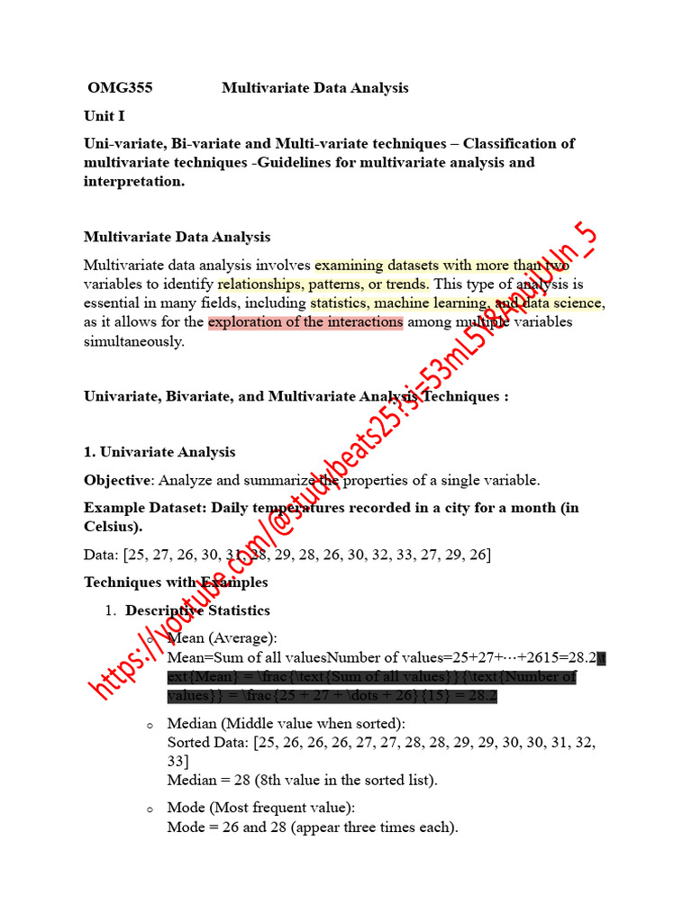 Multivariate Data Analysis Techniques | PDF | Data Analysis | Applied ...
