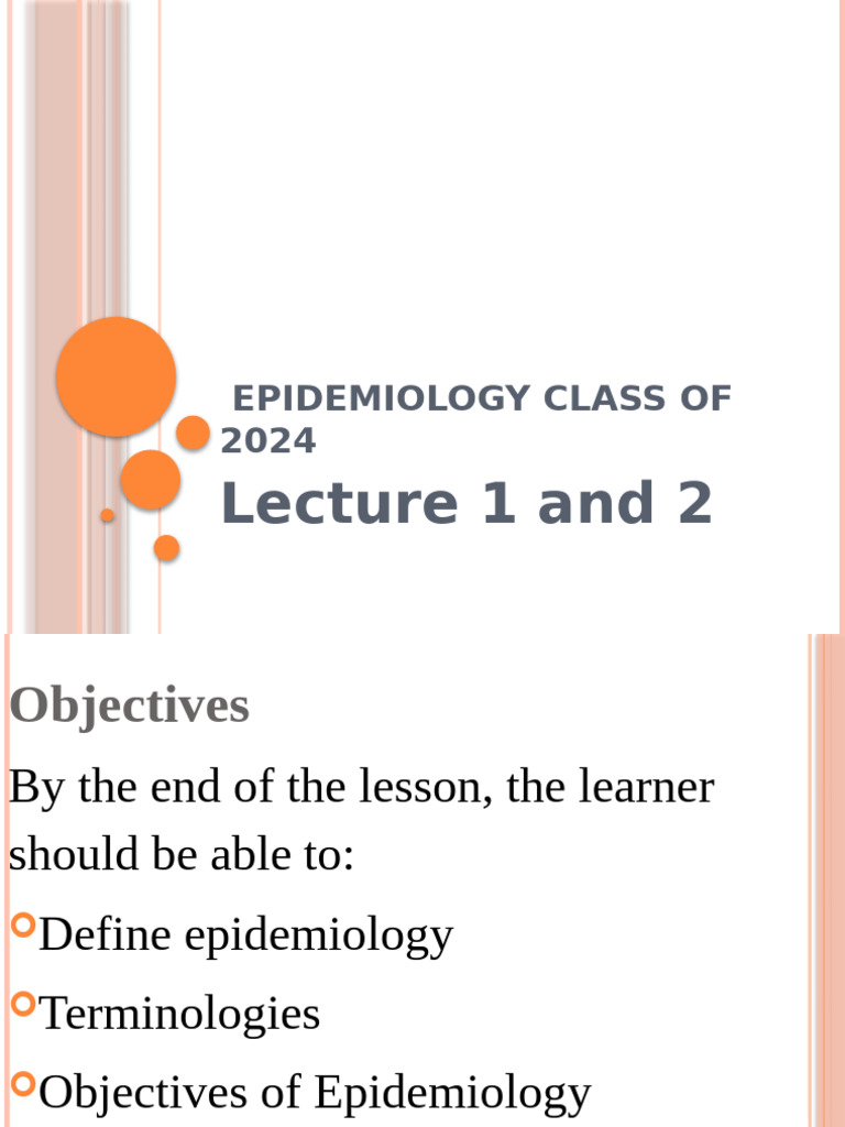 Introduction to Epidemiology Concepts | PDF | Infection | Epidemiology