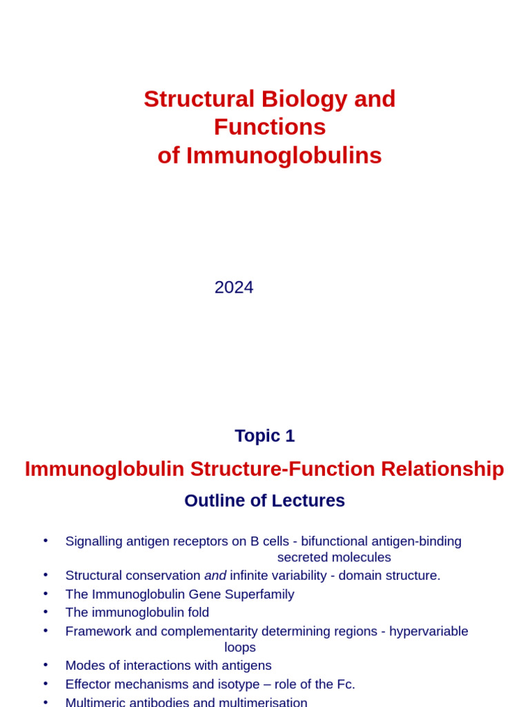 Immunoglobulin Structure and Function Overview | PDF | Immunoglobulin G ...