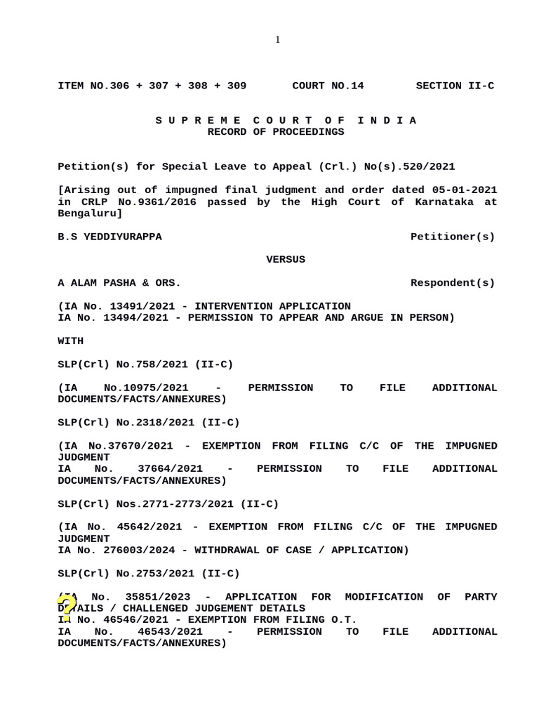 Supreme Court Special Leave Petitions | PDF | Judgment (Law) | Civil ...