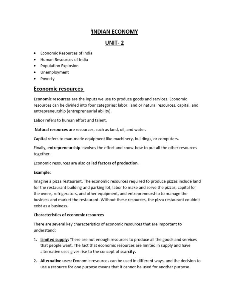 Unemployment and Economic Resources in India | PDF | Unemployment | Poverty