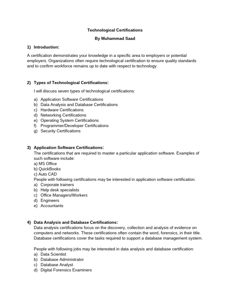 Technological Certifications | PDF | Security | Computer Security