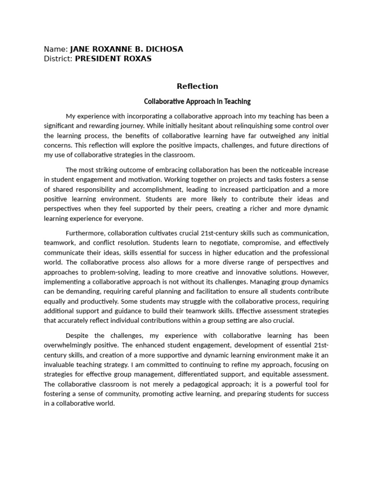 Benefits of Collaborative Teaching | PDF | Learning | Collaboration