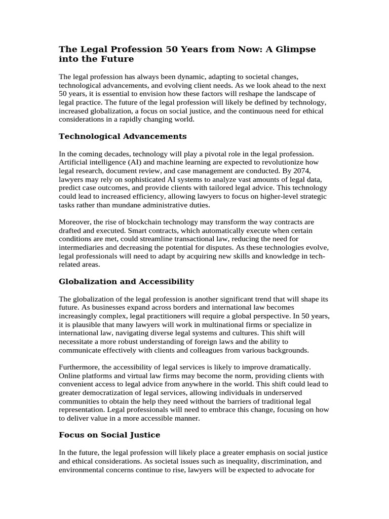 Future of the Legal Profession | PDF | Lawyer | Artificial Intelligence