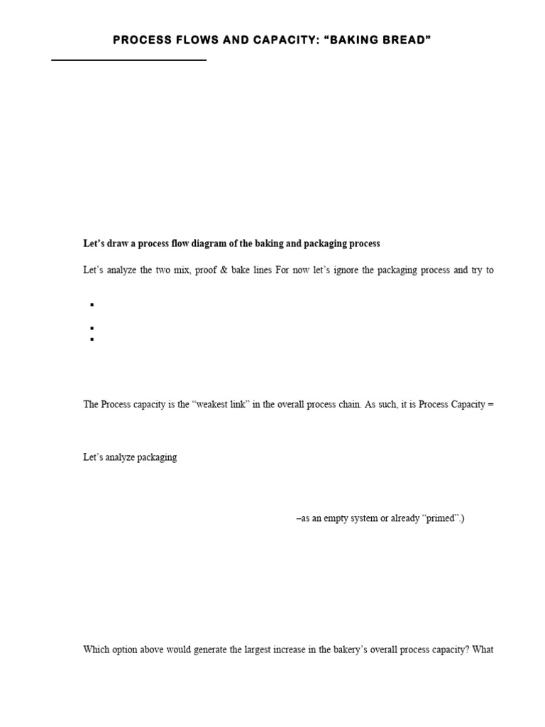 Bread Baking Process Capacity Analysis | PDF | Baking | Food And Drink ...