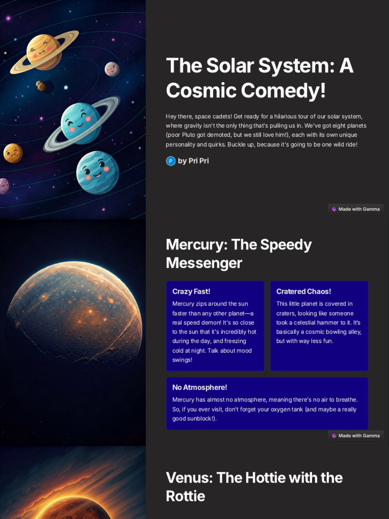 The Solar System A Cosmic Comedy | PDF | Saturn | Neptune
