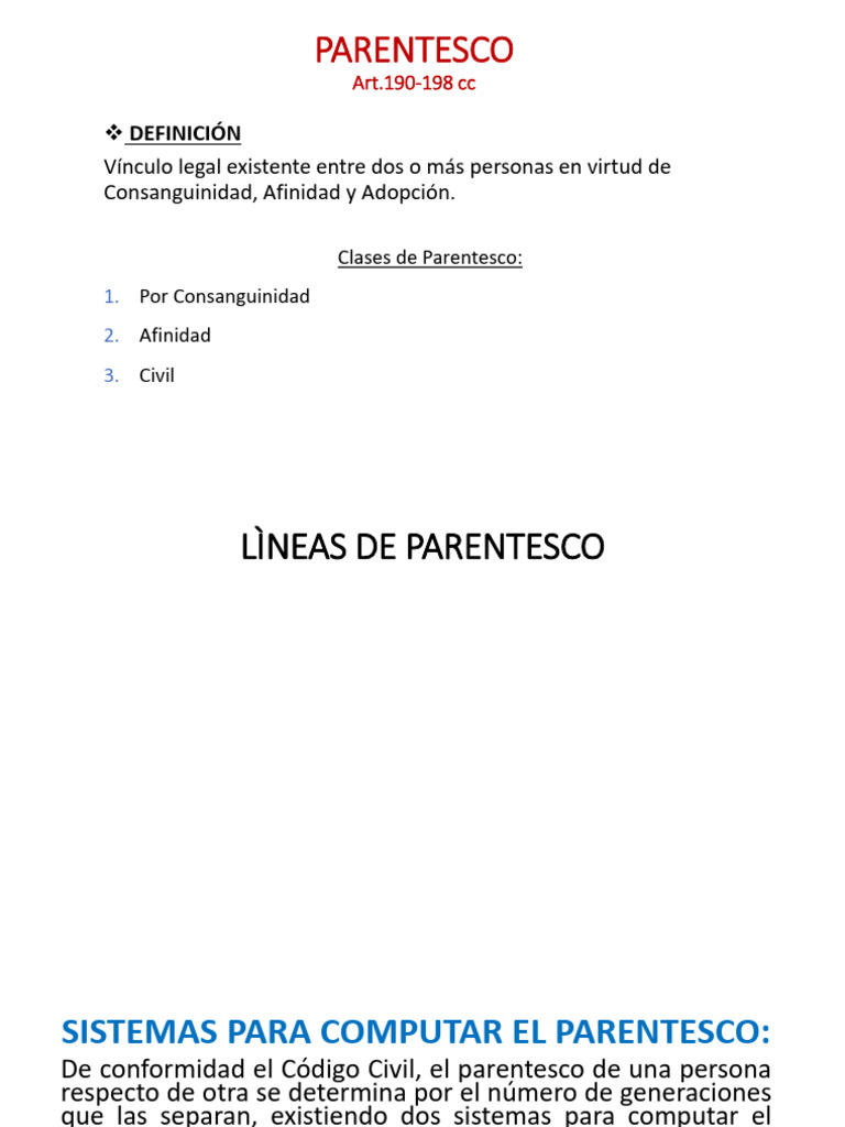 CLase PARENTESCO | PDF | Parentesco | Parentesco y descenso