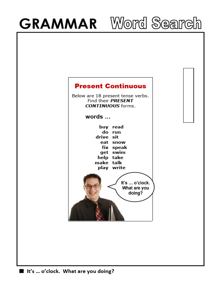 Present Continuous Grammar Practice | PDF | Linguistics | Linguistic ...