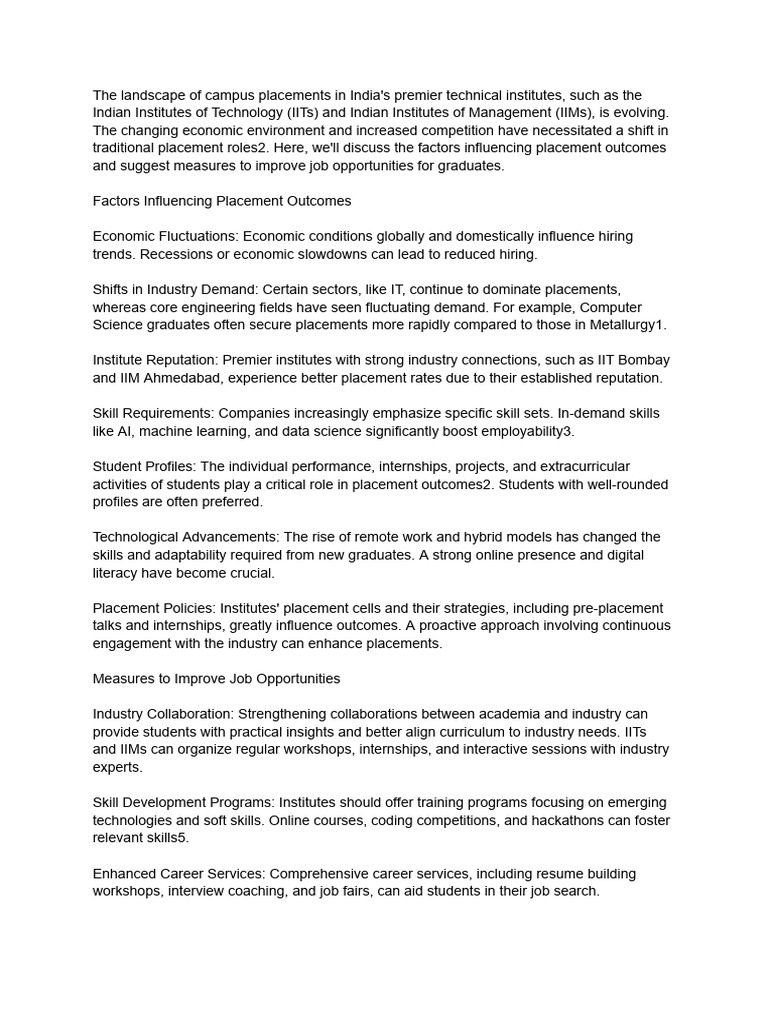 Enhancing Campus Placements in India | PDF | Entrepreneurship