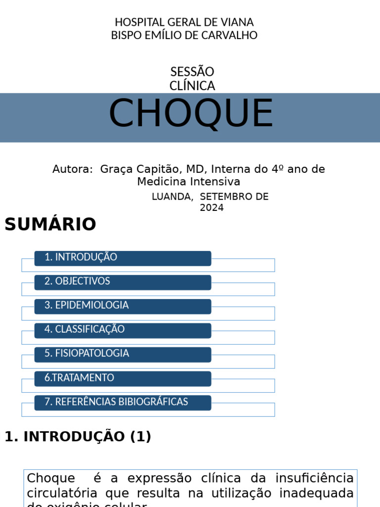 Choque Hipovolêmico: Abordagem Clínica | PDF | Choque (circulatório ...