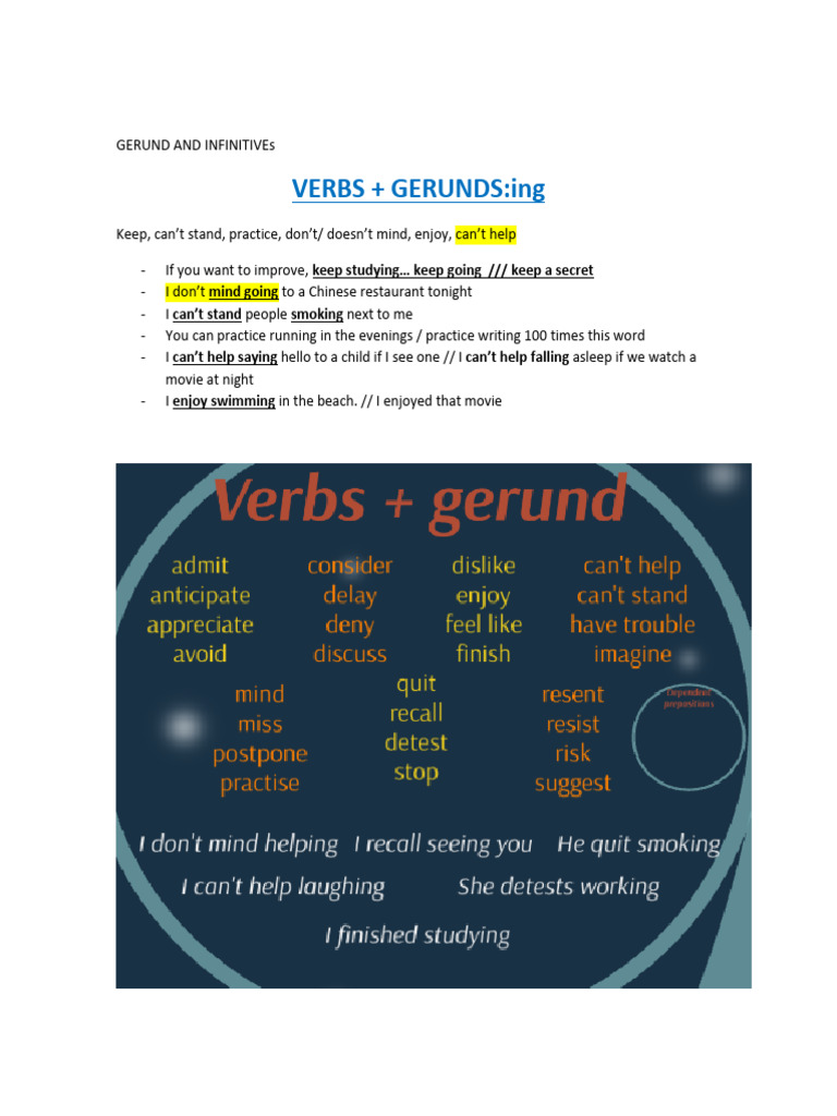 GERUND AND INFINITIVES | PDF | Verb | Syntax