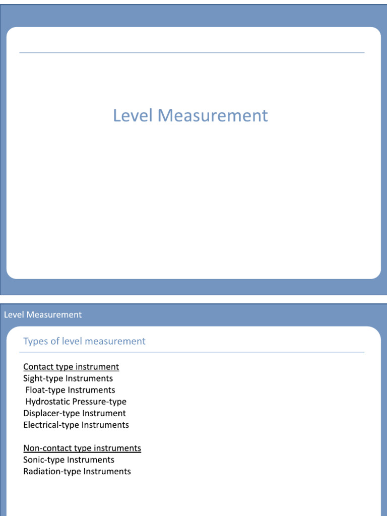 Level Measurement | PDF