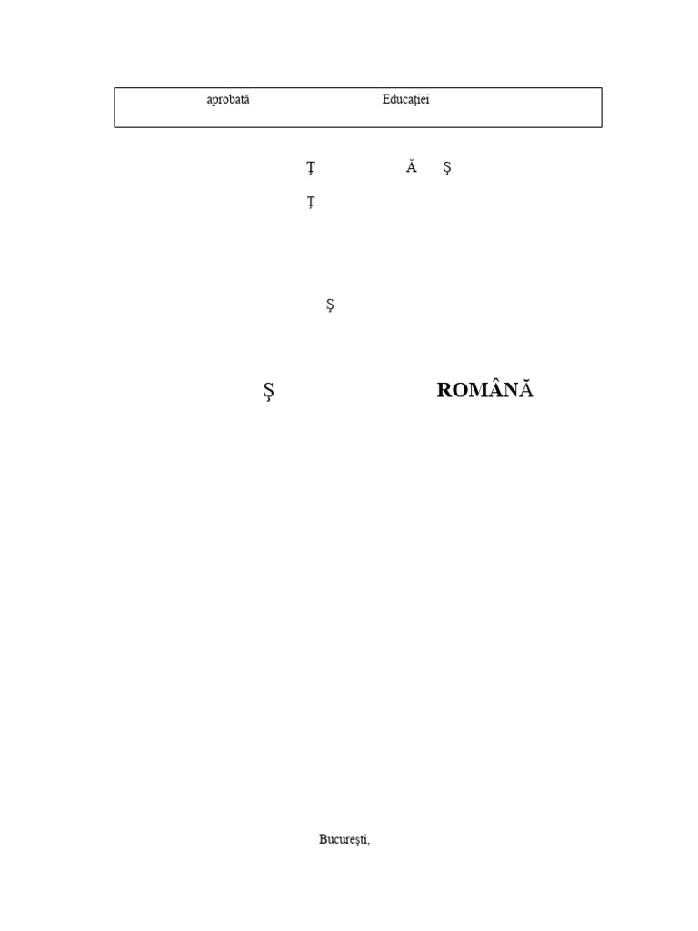 II Programa Limba Romana | PDF