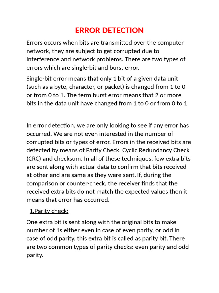 3.error Detection and Correction | PDF | Error Detection And Correction ...