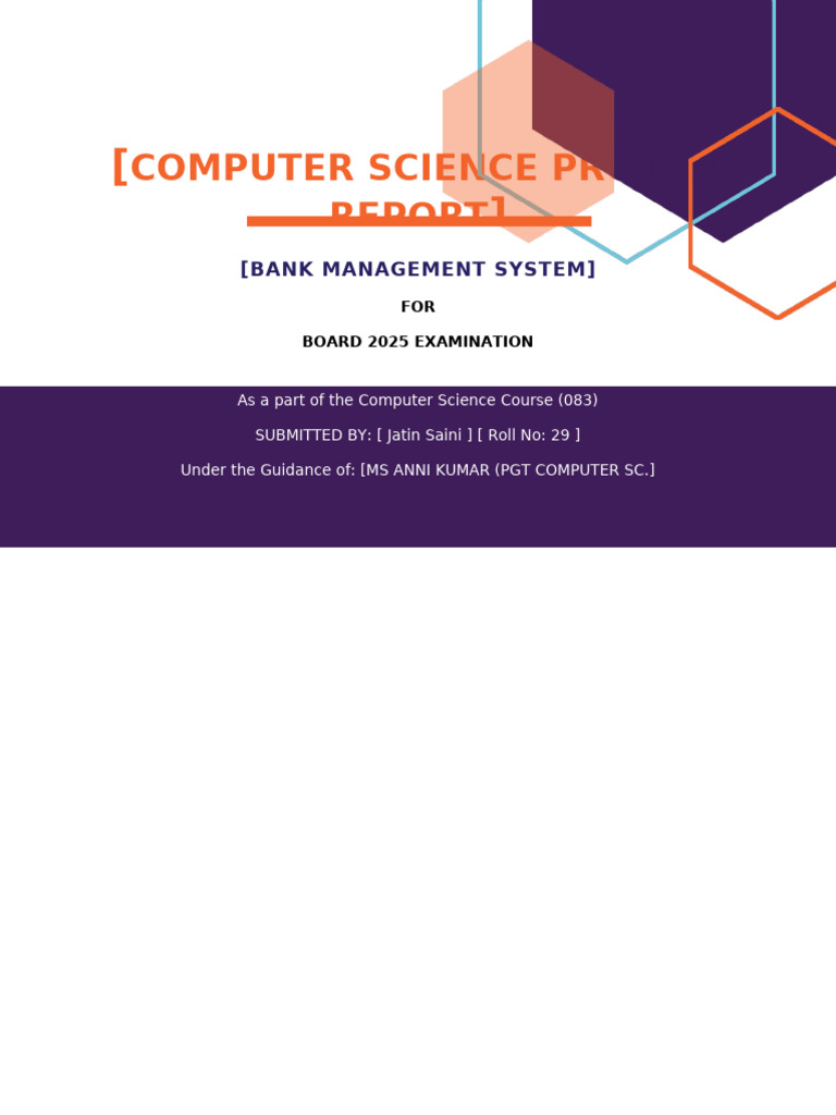 Cs Project J | PDF | Object Oriented Programming | User (Computing)