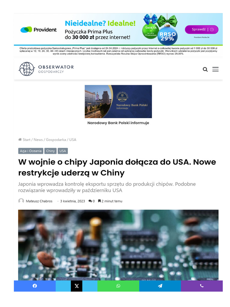 Wojna o Chipy Japonia | PDF