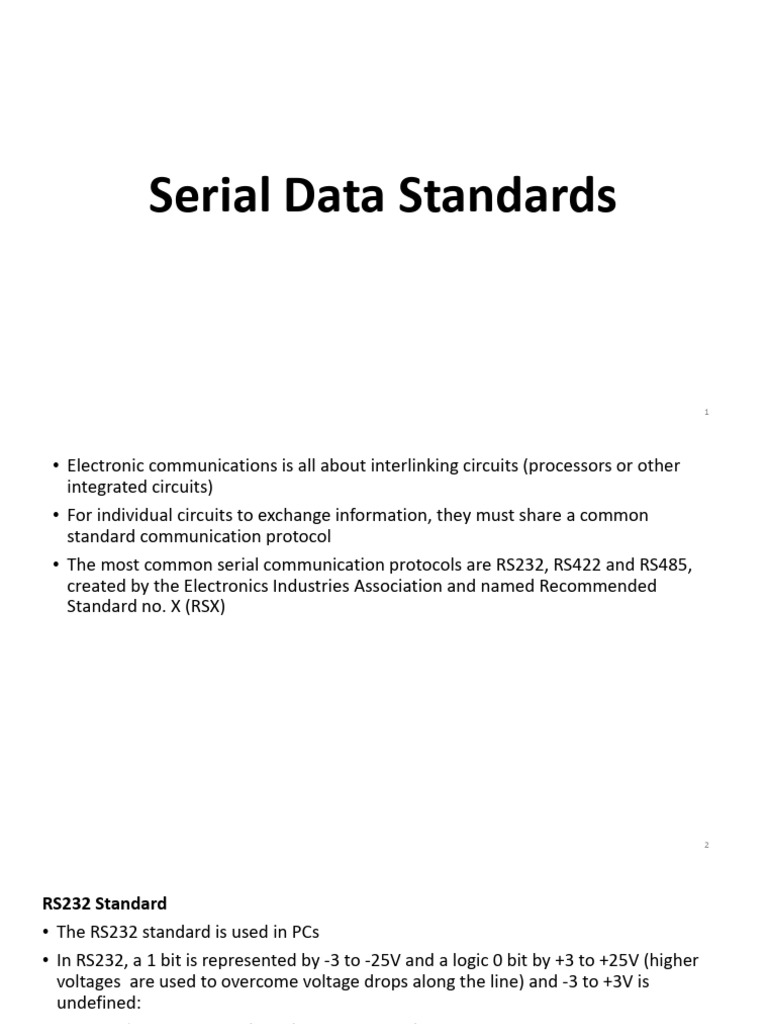 Overview of Serial Data Standards | PDF | Computer Engineering ...