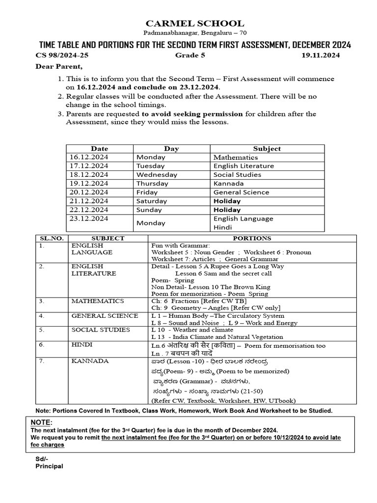 Grade 5 Second Term Assessment Schedule | PDF | Syntax | Grammar