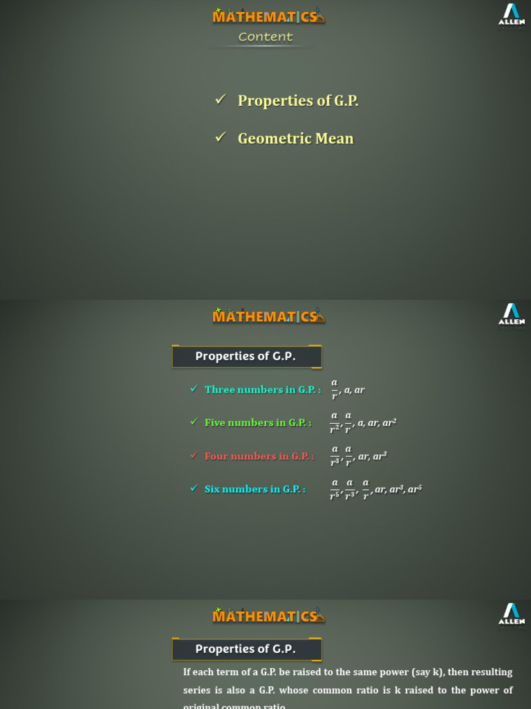 Mathematics - Sequence and Progression 04 - HARSH MALAV - 20 | PDF ...