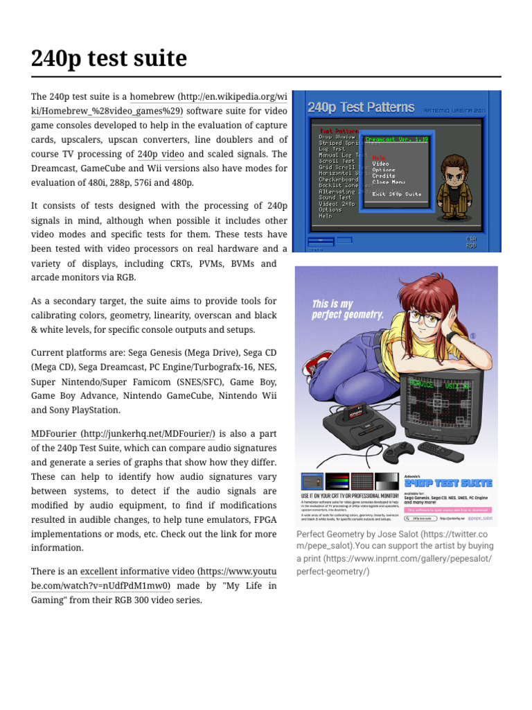 240p Test Suite Overview and Usage | PDF | Display Resolution | Wii
