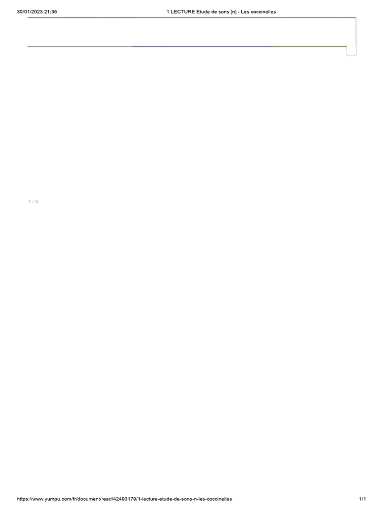1 LECTURE Etude de Sons (N) - Les Coccinelles | PDF