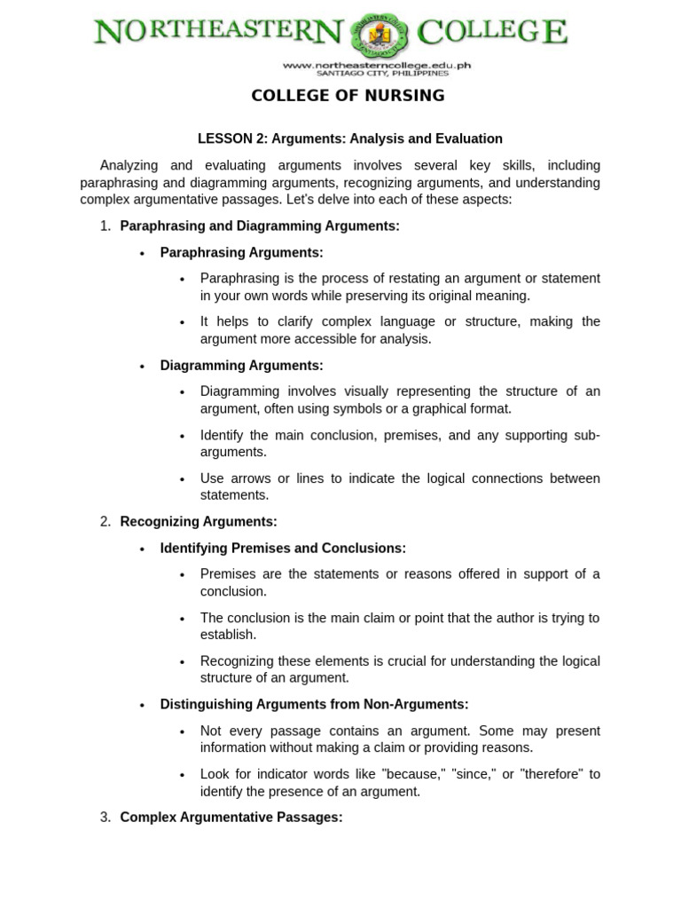 Arguments Analysis and Evaluation | PDF | Argument | Fallacy