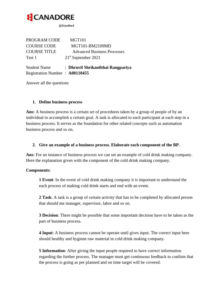 Advanced Business Processes Overview | PDF | Business Process | Goal