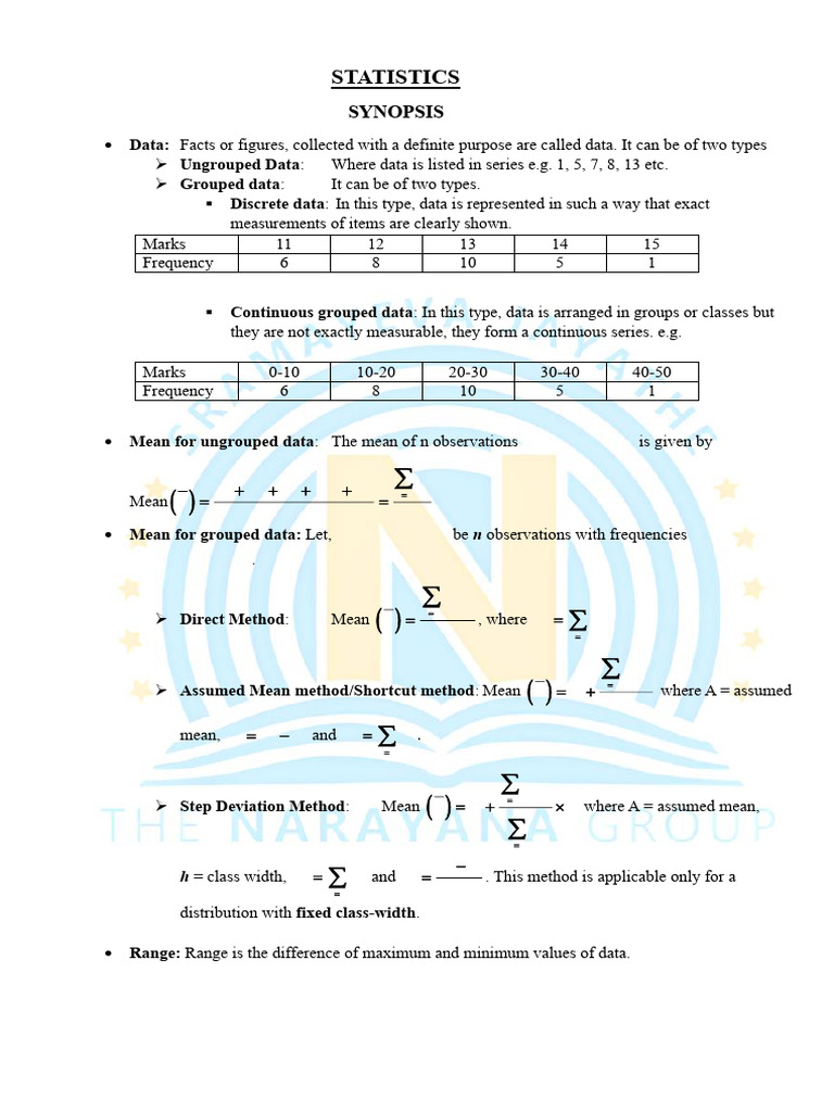 13. STATISTICS | PDF | Variance | Standard Deviation