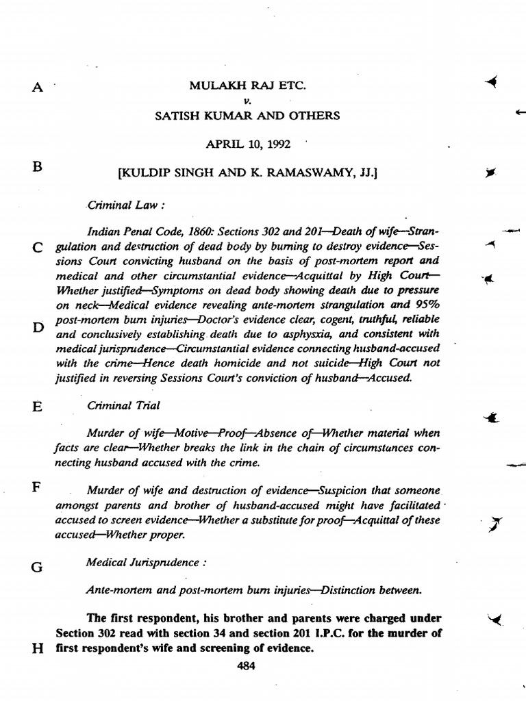 Mulakh Raj V Satish Kumar | PDF | Circumstantial Evidence | Criminal ...